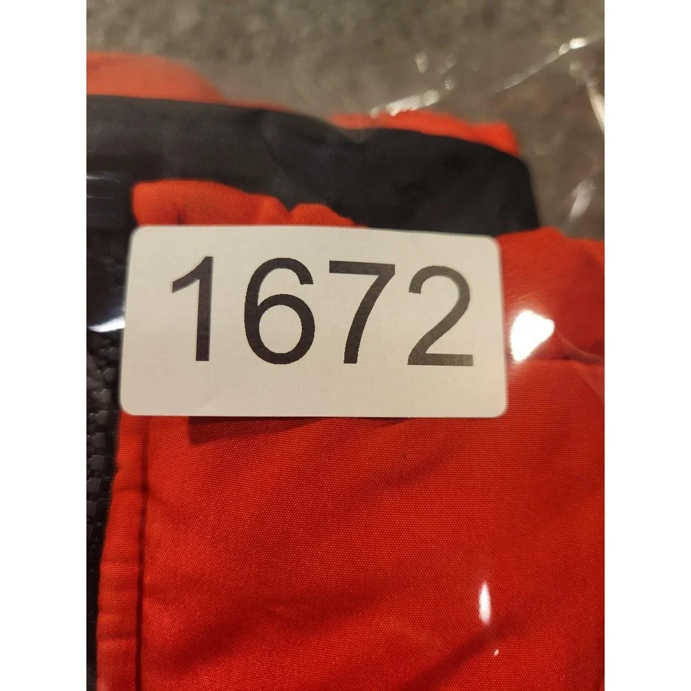 OshKosh B'gosh Vest Kids Size 8 Orange Puffer Insulated Colorblock Stripe Collar